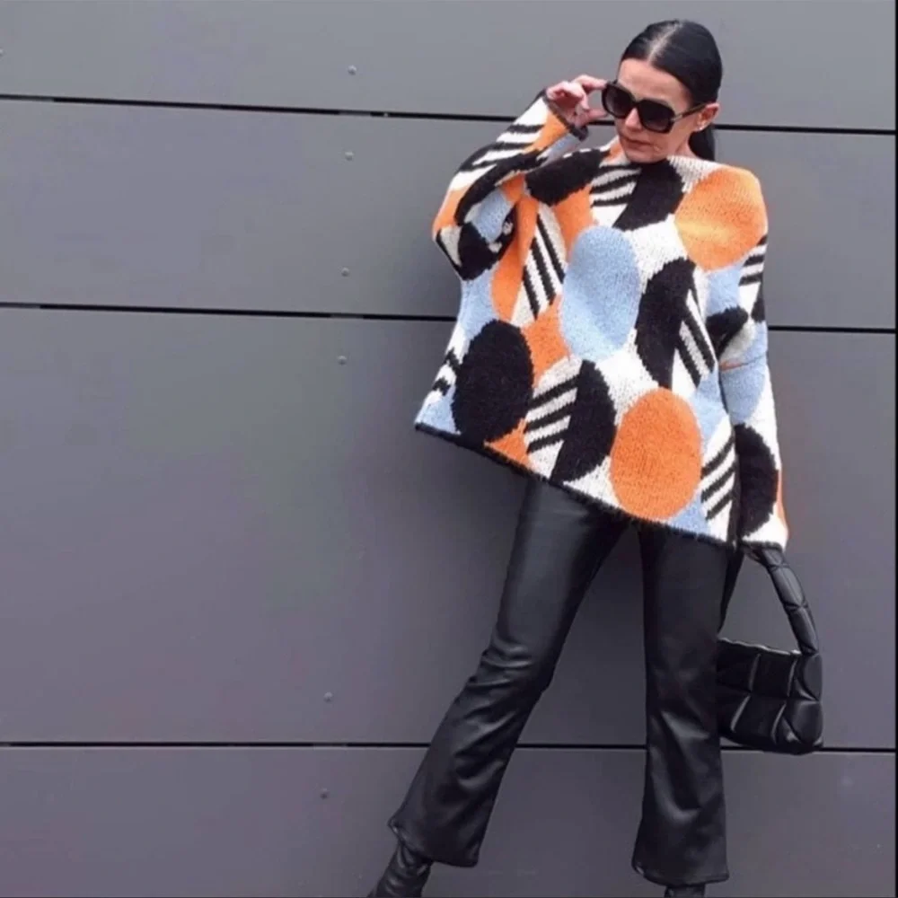 Zara jacquard knit sweater